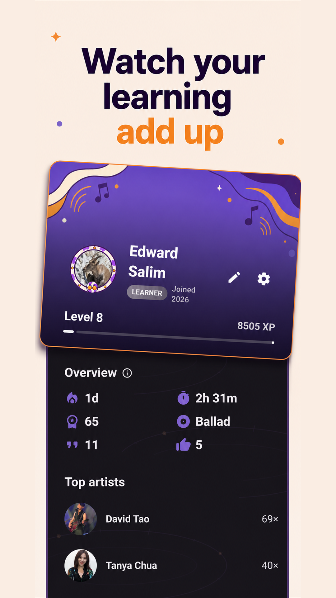 Watch your learning add up